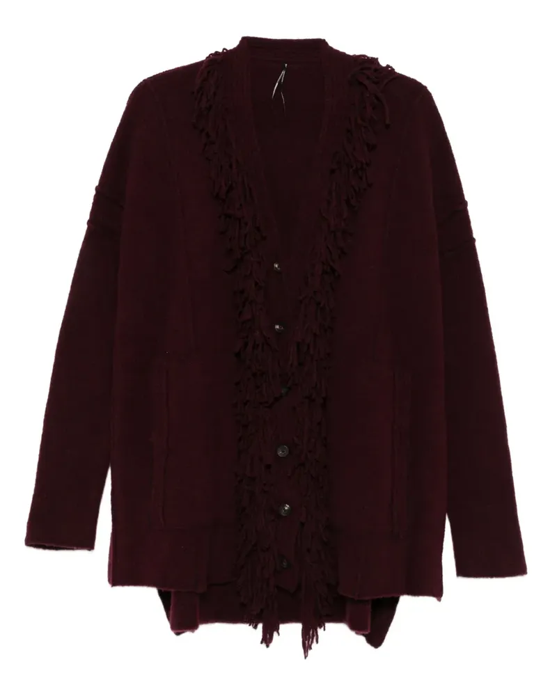 Masnada Cardigan mit Fransenbesatz - Rot Rot