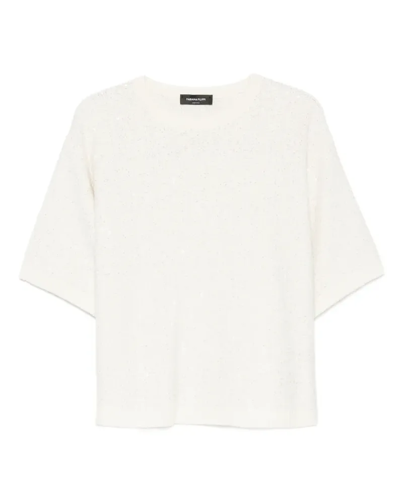Fabiana Filippi T-Shirt mit Pailletten - Nude Nude