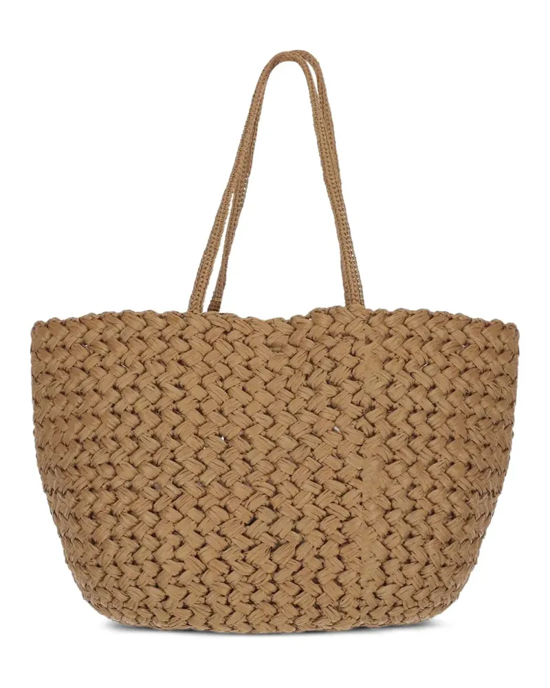 The Row large Estelle Two woven tote bag - Nude Nude