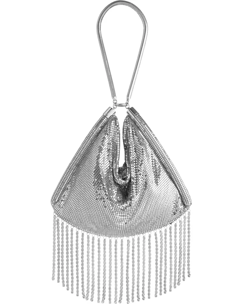 Paco Rabanne Chainmail Schultertasche mit Fransen - Silber Silber