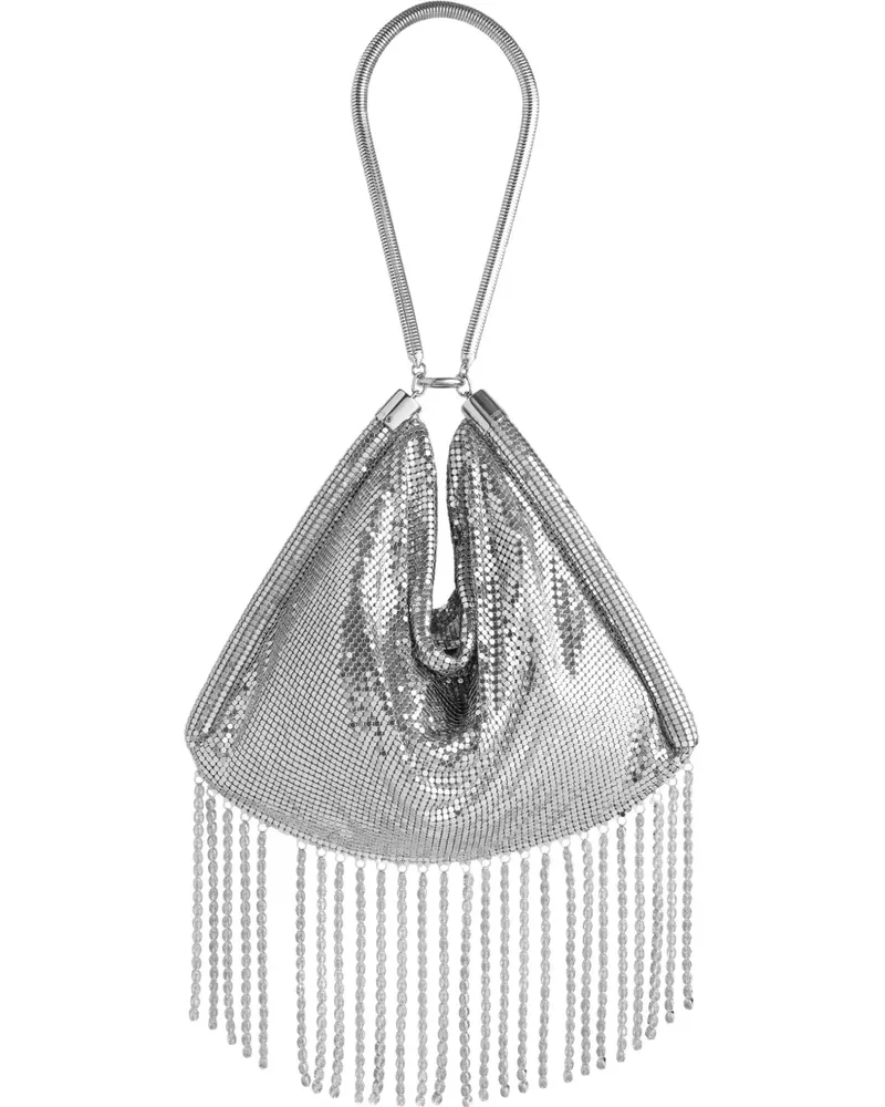 Paco Rabanne Chainmail Schultertasche mit Fransen - Silber Silber