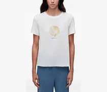 T-Shirt mit Muschel-Print - Weiß