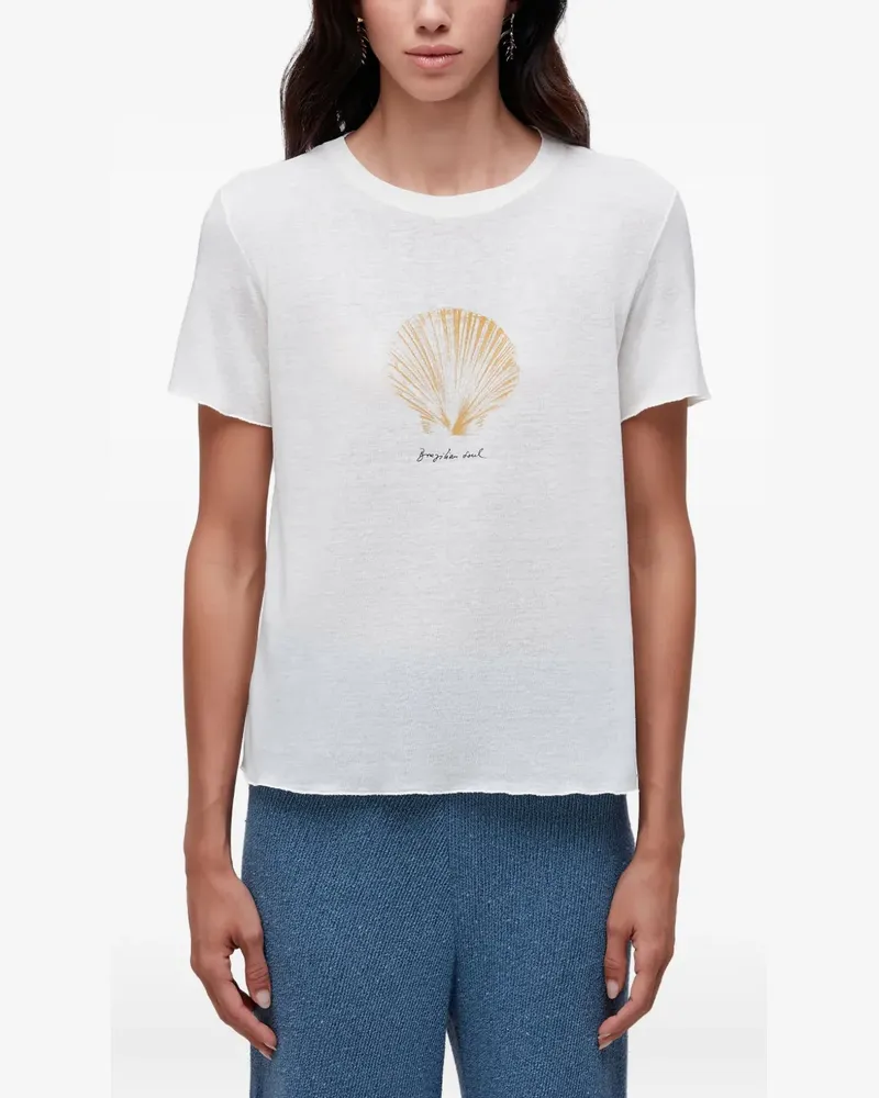 Osklen T-Shirt mit Muschel-Print - Weiß Weiß