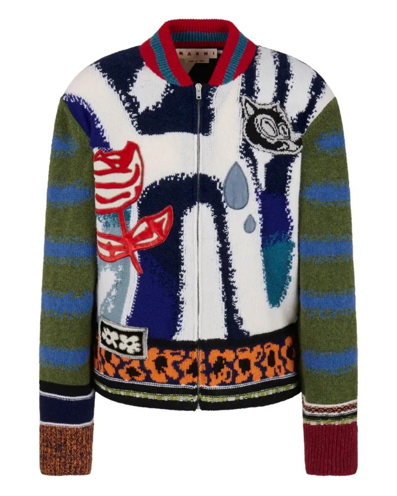 Marni Cardigan mit grafischem Print - Weiß Weiß