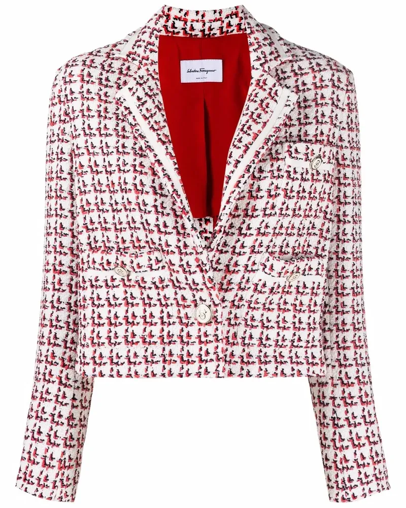 Ferragamo Gemusterte Jacke - Weiß Weiß