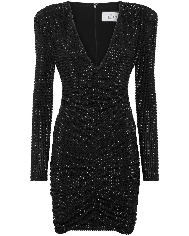 Philipp Plein Minikleid mit Schulterpolstern - Schwarz Schwarz