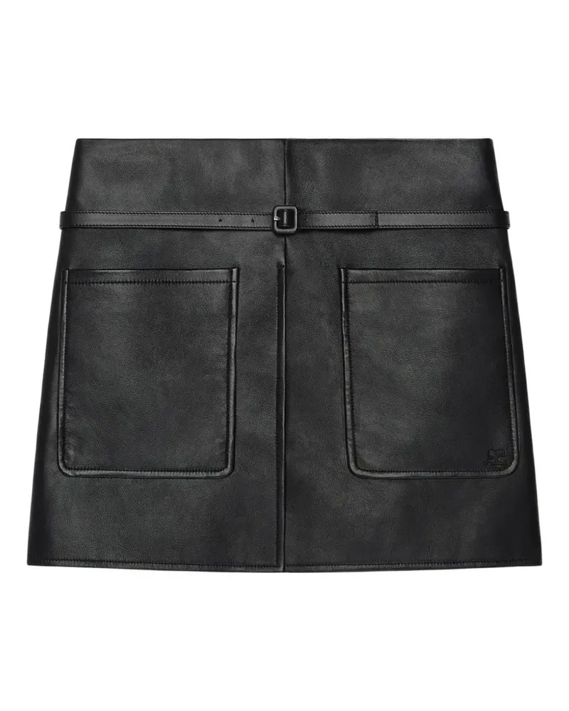 Courrèges Minirock mit aufgesetzten Taschen - Schwarz Schwarz