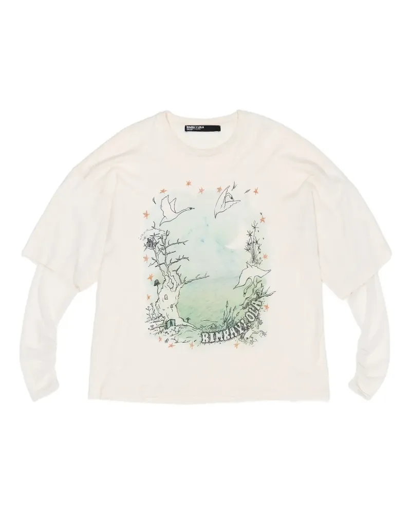 BIMBA Y LOLA T-Shirt mit Tüllärmeln - Nude Nude