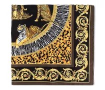 Seidenschal mit Tiger-Print - Braun