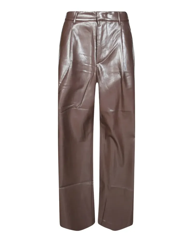 ANDAMANE Sasha Hose aus Faux-Leder mit Falten - Braun Braun