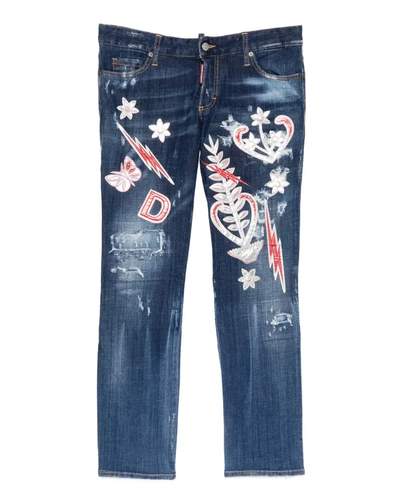 Dsquared2 Jeans in Distressed-Optik - Blau Blau