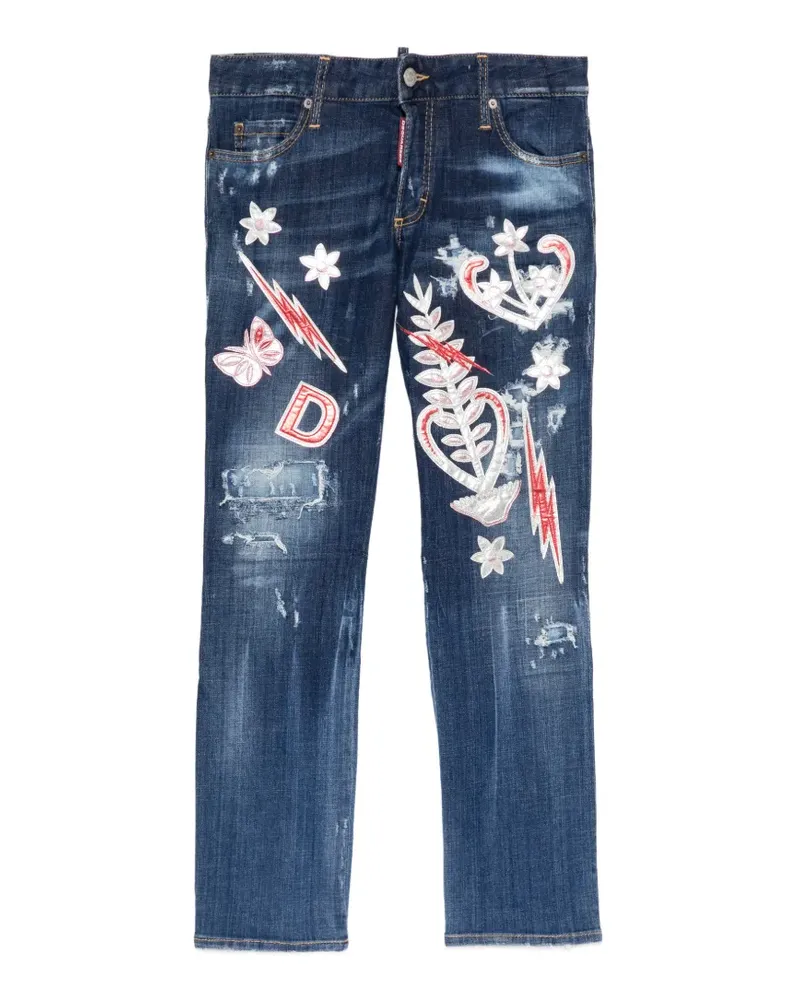 Dsquared2 Jeans in Distressed-Optik - Blau Blau
