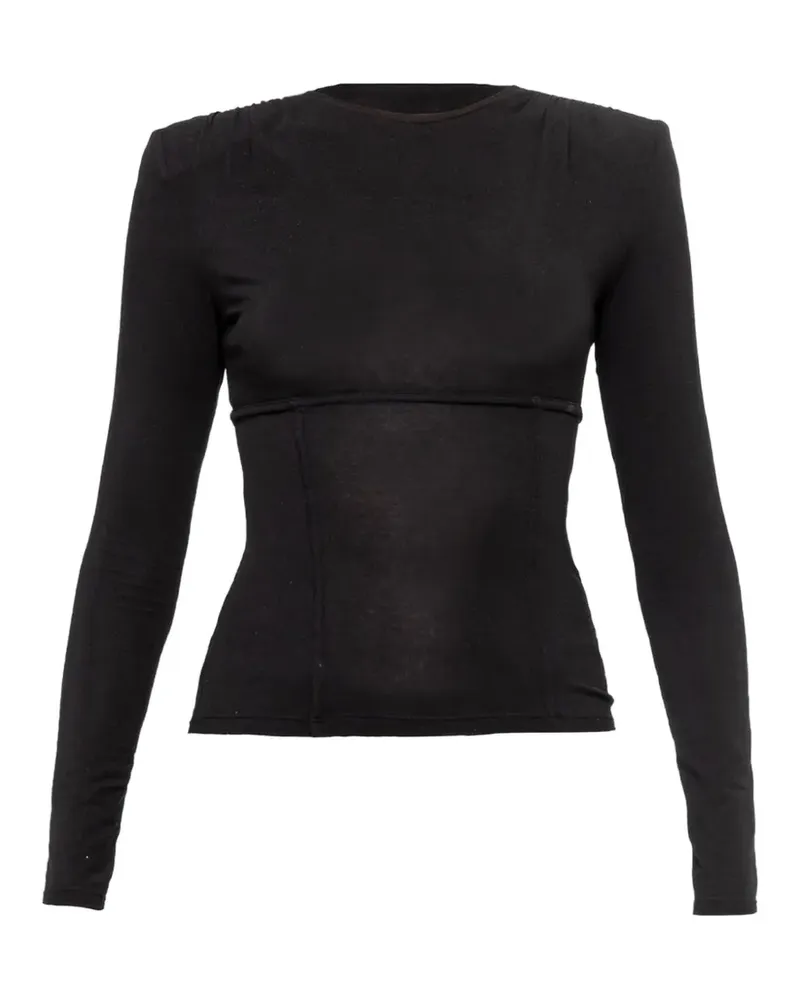 NISSA Tencel and wool top - Schwarz Schwarz