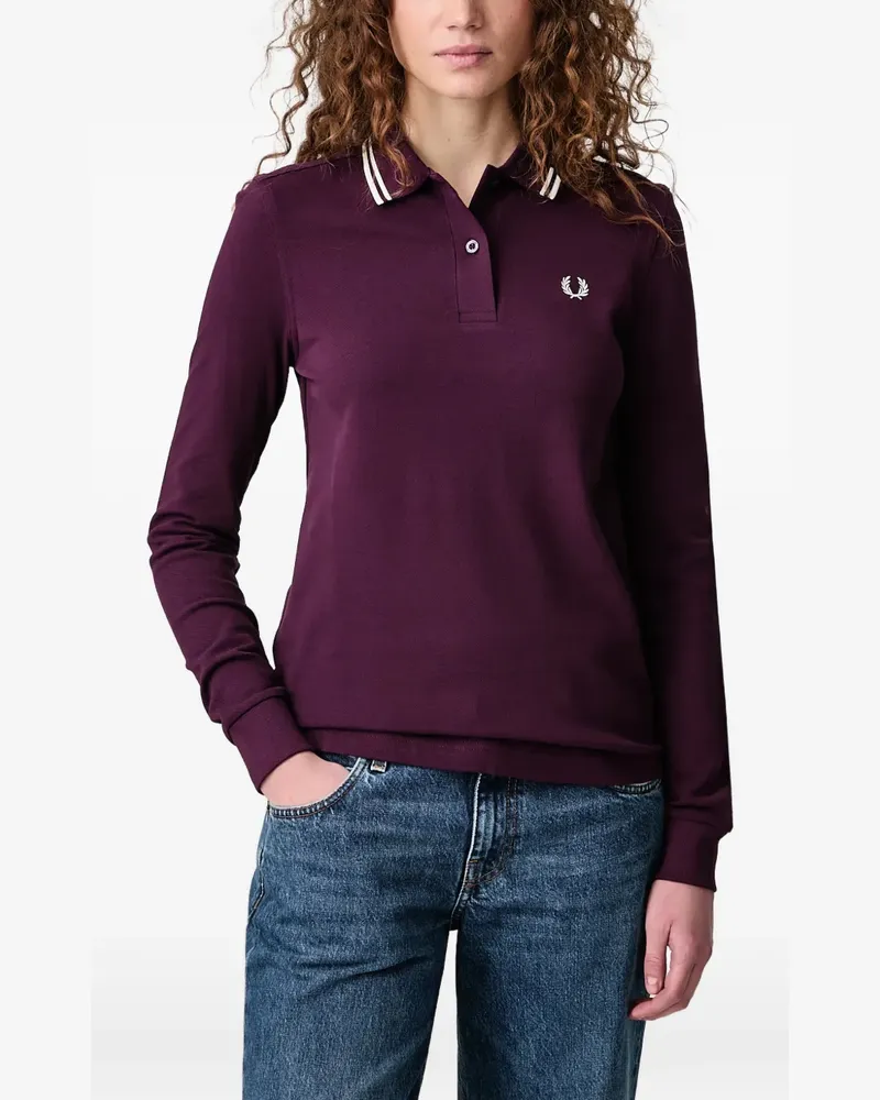 Fred Perry Langärmeliges Poloshirt - Violett Violett