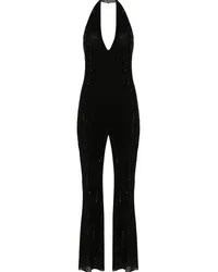 Patrizia Pepe Neckholder-Jumpsuit mit Kristallen Schwarz