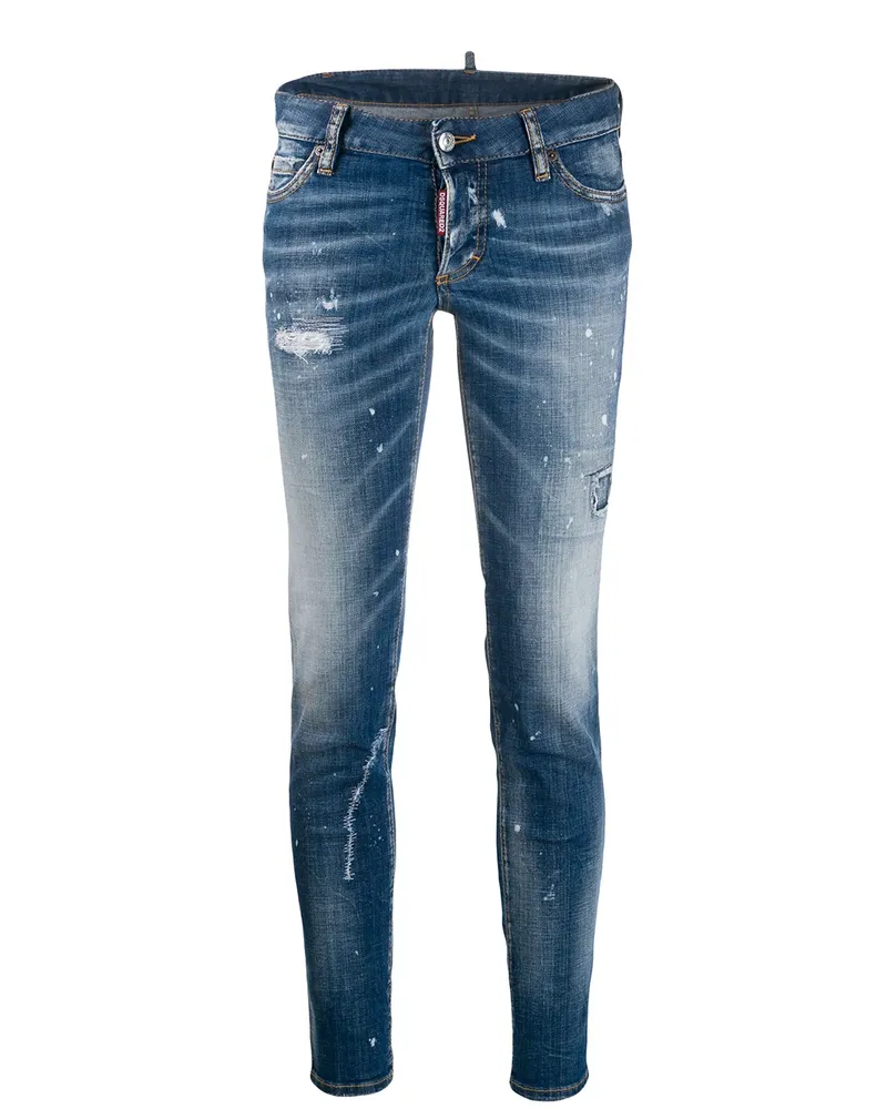 Dsquared2 Skinny-Jeans mit Farbklecks-Print - Blau Blau