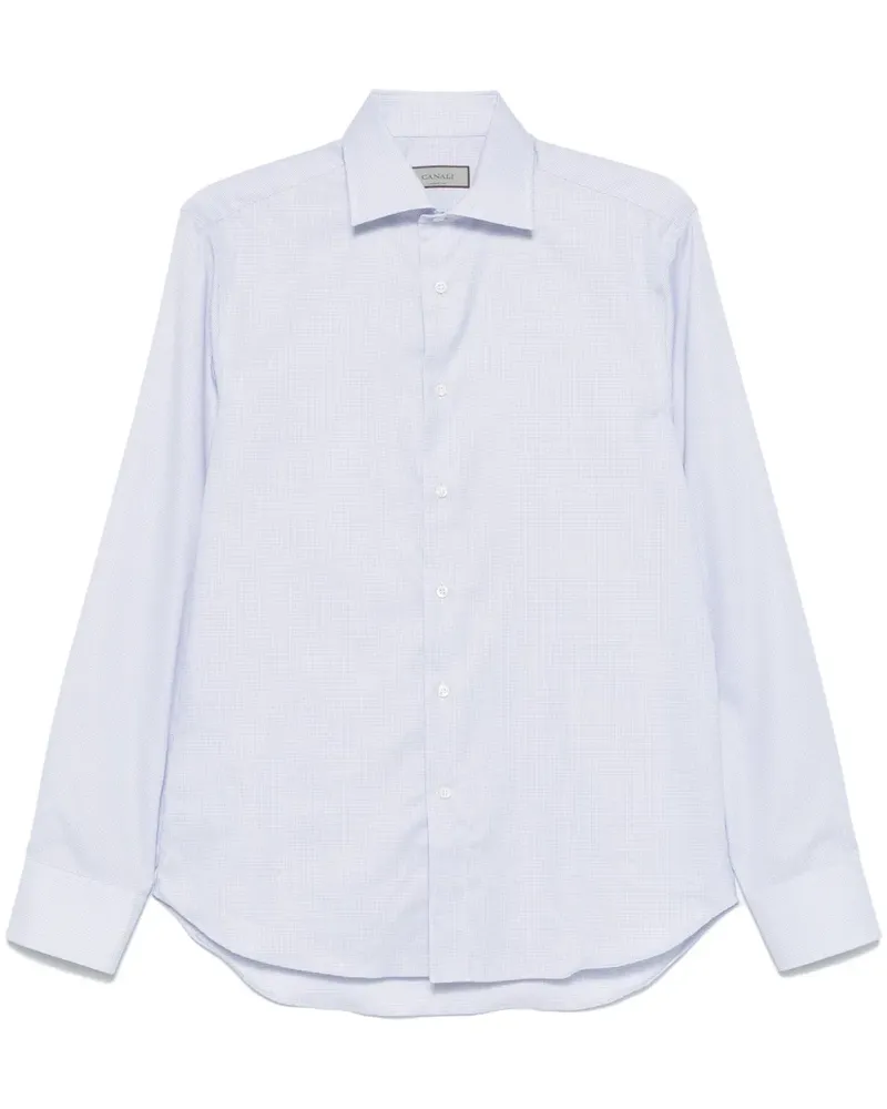Canali Hemd mit Mikro-Karo - Blau Blau