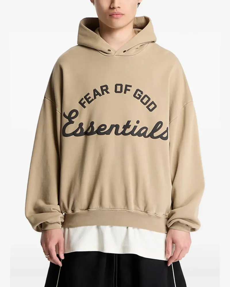 Fear of God logo-print hoodie - Nude Nude
