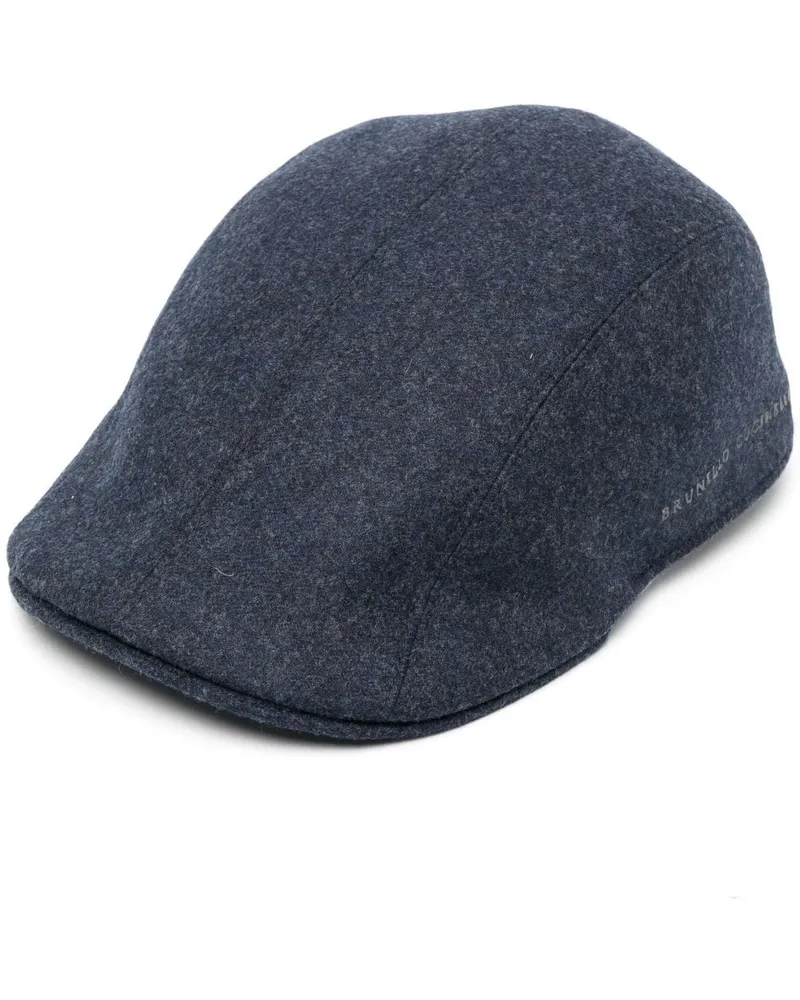 Brunello Cucinelli Schiebermütze mit Logo-Stickerei - Blau Blau