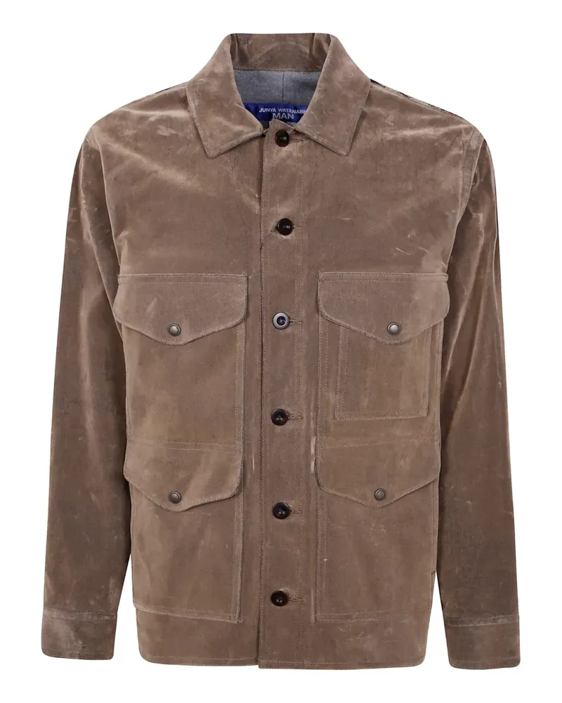 Junya Watanabe Karierte Hemdjacke mit Kontrasteinsätzen - Nude Nude