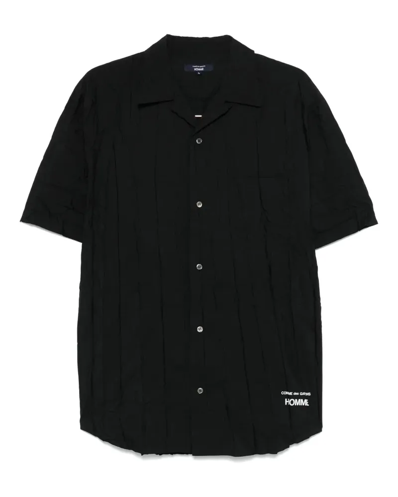 Comme des Garçons Hemd mit Knitteroptik - Schwarz Schwarz