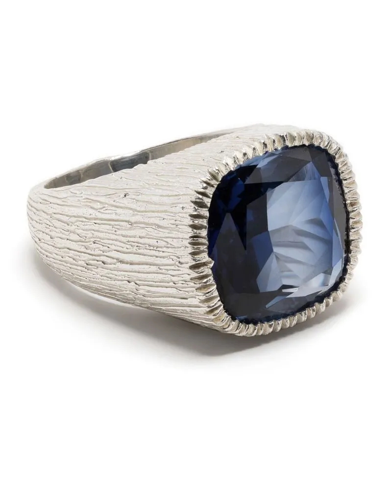 BLEUE BURNHAM Sterlingsilber-Siegelring mit Saphir Silber