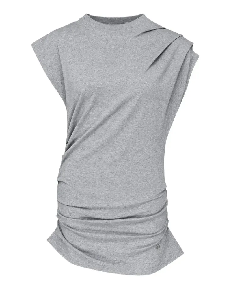 Ganni top in draped jersey - Grau Grau
