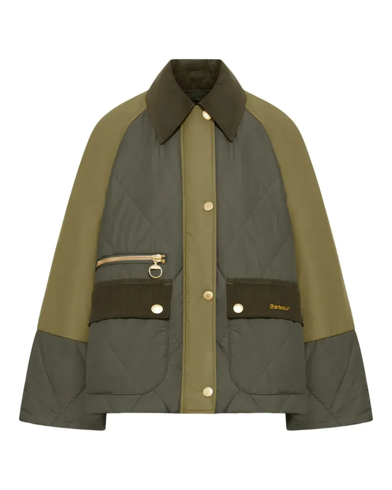 Barbour Gesteppte Milby Jacke in Colour-Block-Optik - Grün Grün