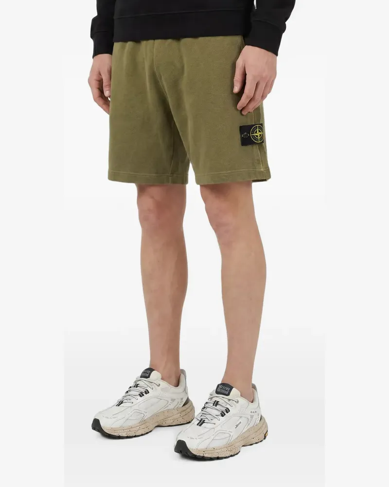 Stone Island logo-patch jersey shorts - Grün Grün