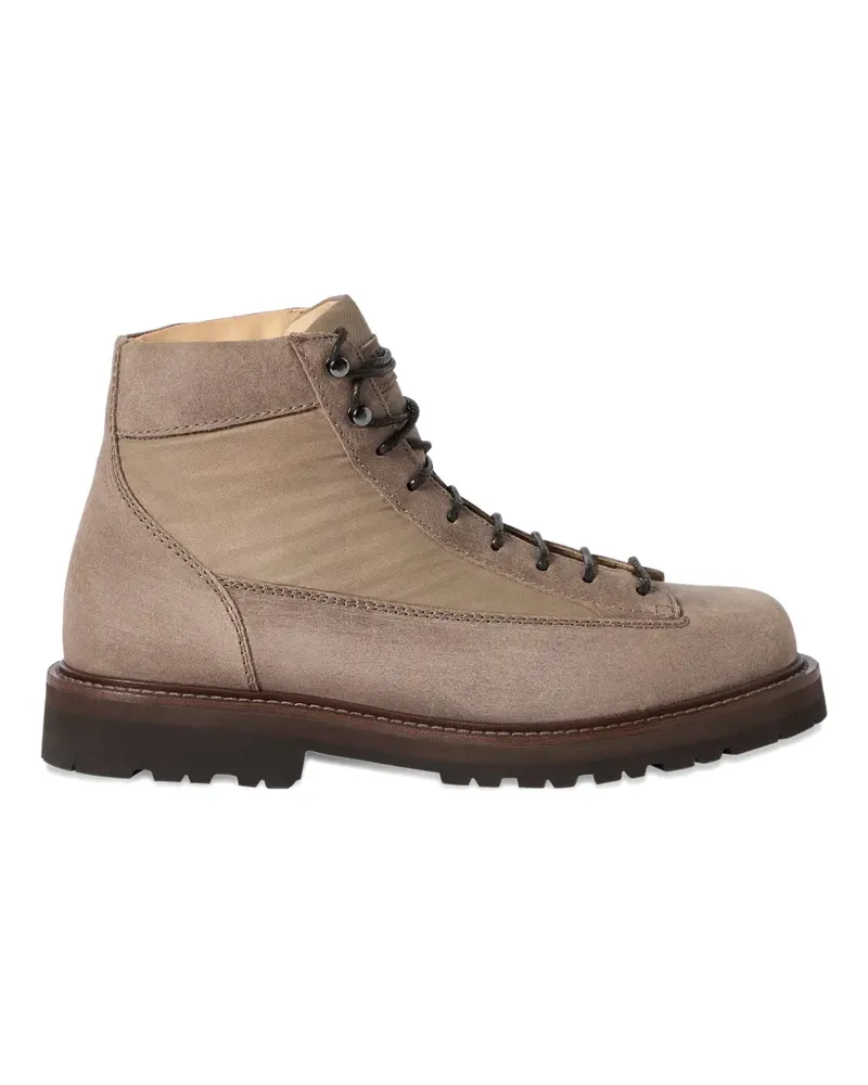Brunello Cucinelli suede and techno fabric urban outdoor boots - Grau Grau