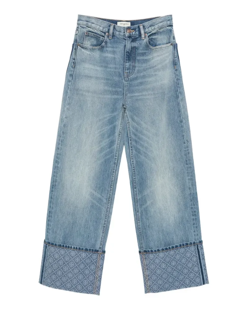 Tory Burch Jeans mit Monogramm-Print - Blau Blau