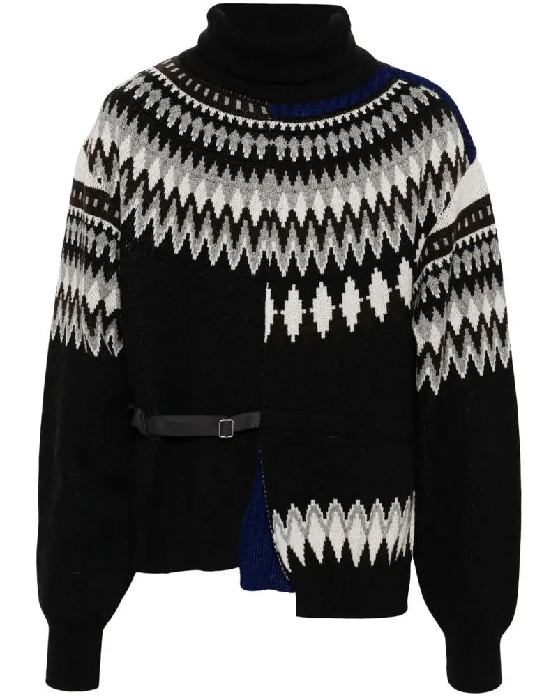 FACETASM Fair-Isle-Pullover im Deconstructed-Look - Grau Grau