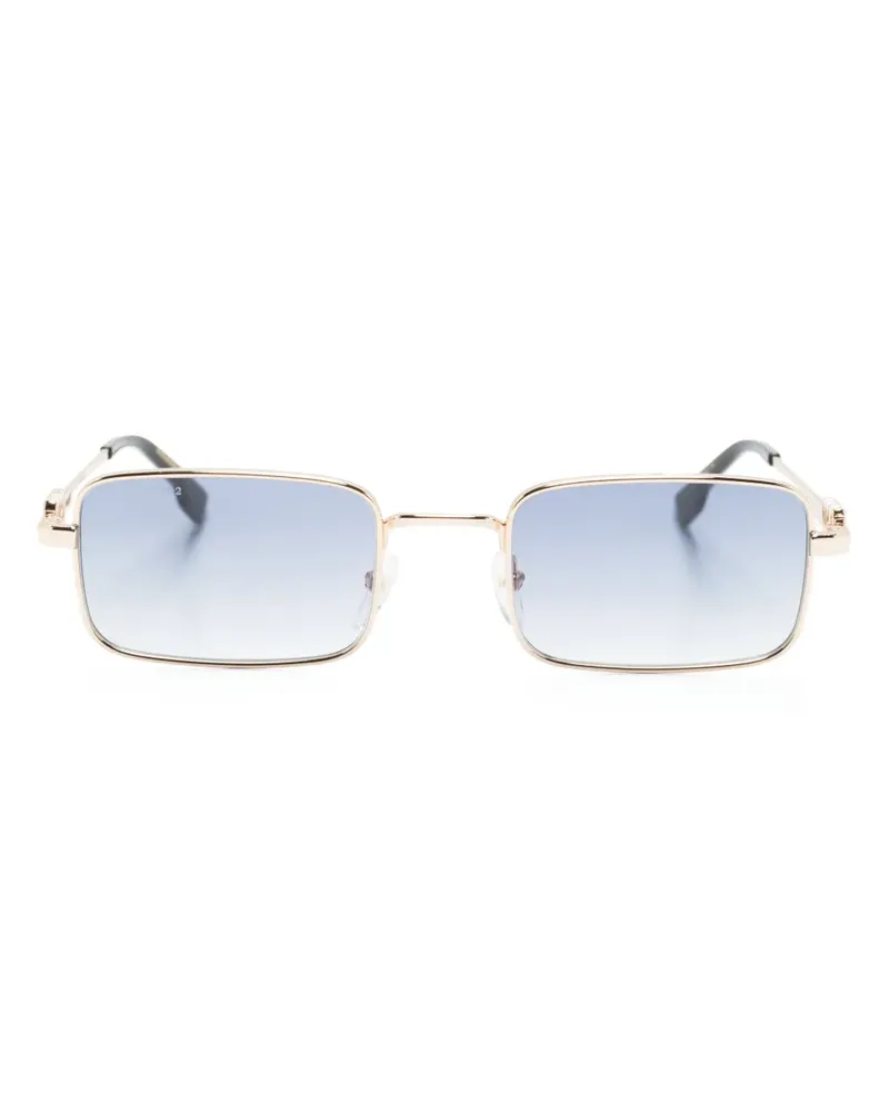 Dsquared2 Eckige Sonnenbrille mit Logo-Gravur - Gold Gold