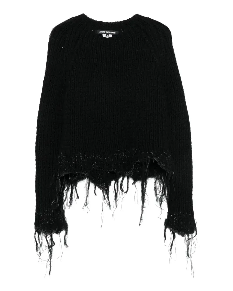 Junya Watanabe Grobstrickpullover im Distressed-Look - Schwarz Schwarz