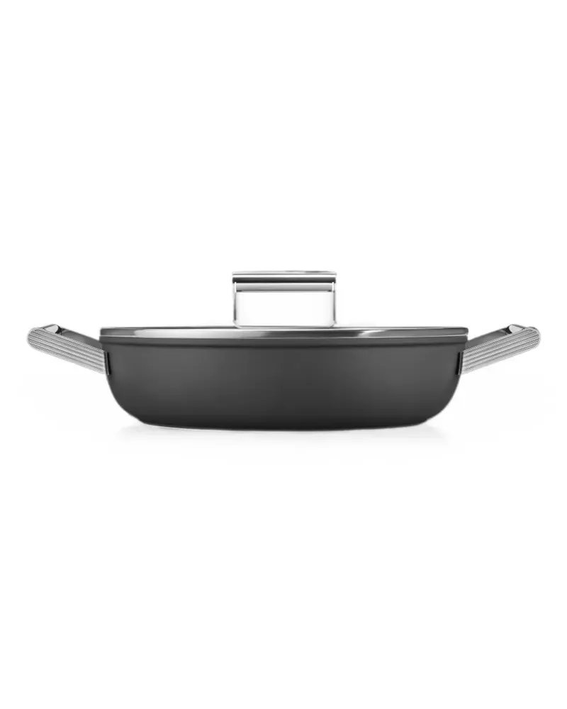 Smeg Anni 50 Low Bratpfanne mit Antihaftmittel - Schwarz Schwarz