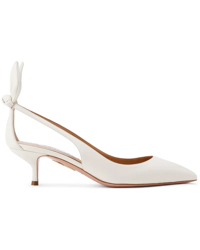 Aquazzura Pumps mit Schleife 50mm - Weiß Weiß
