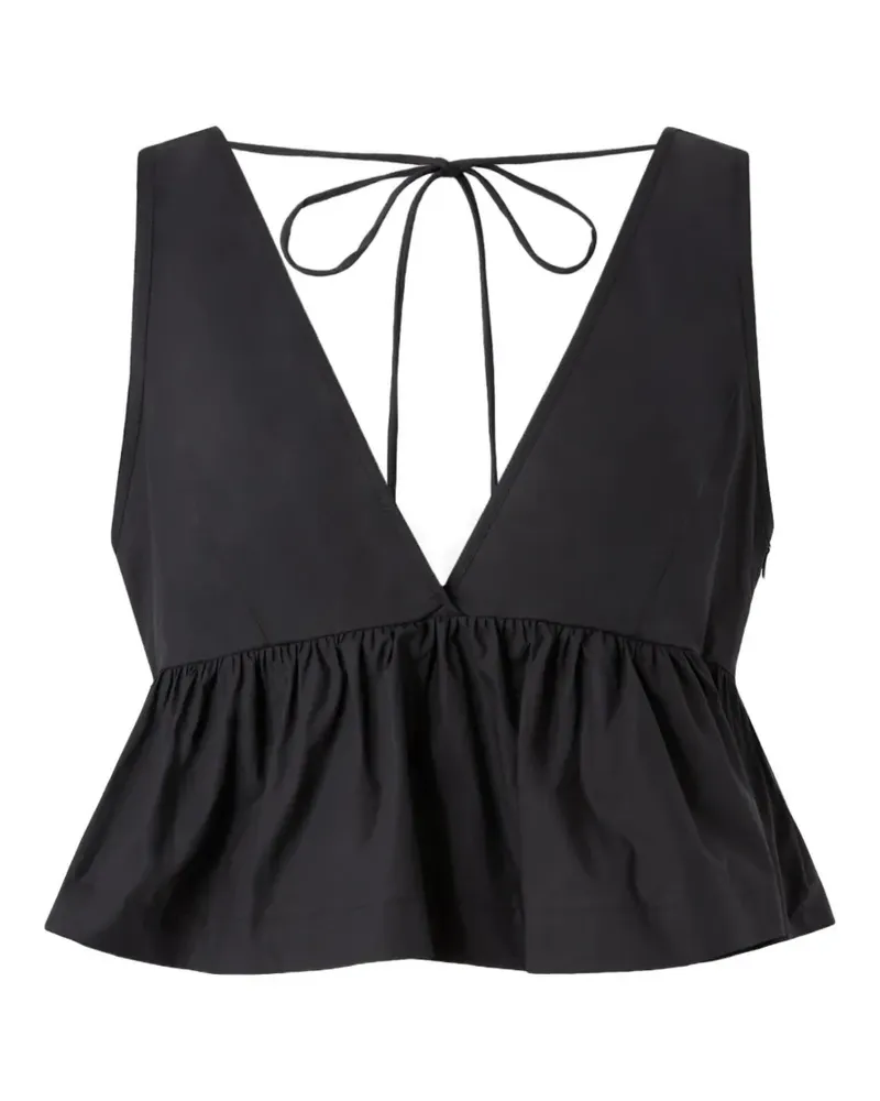 Pinko V-neck tie-fastening top - Schwarz Schwarz