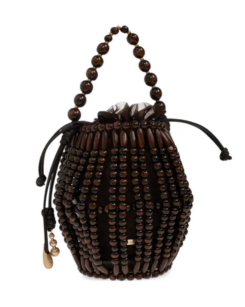 Cult Gaia Lanterna Beuteltasche aus Holz mit Perlen - Braun Braun