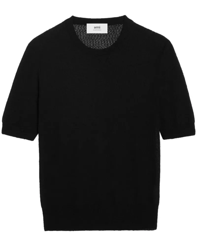 AMI Paris Semi-transparentes T-Shirt - Schwarz Schwarz