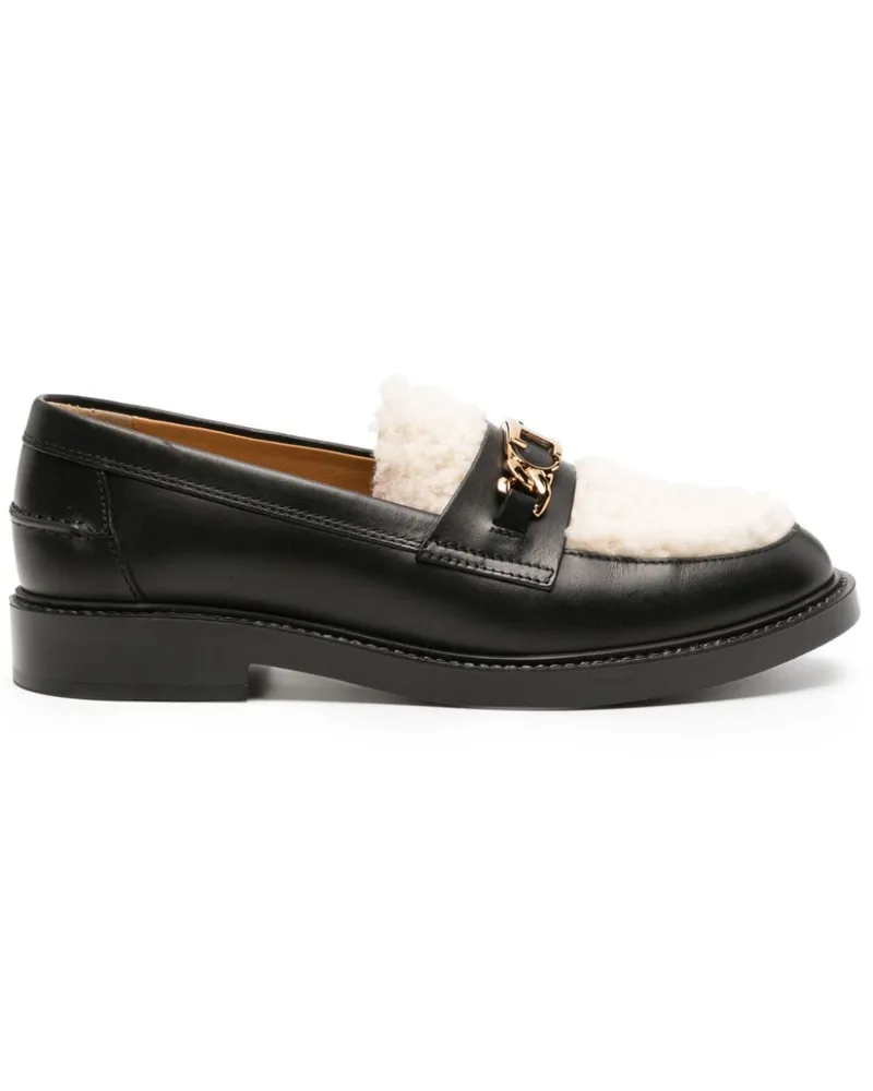 TOD'S Loafer mit Shearling-Einsatz - Schwarz Schwarz