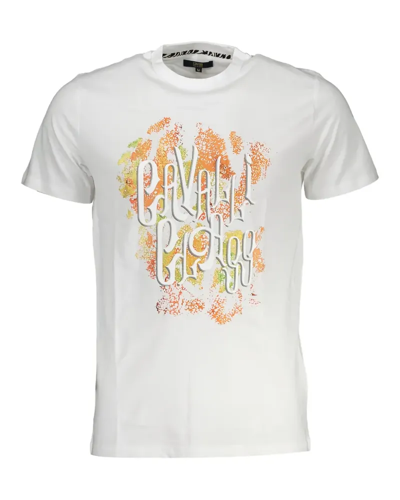 Roberto Cavalli T-Shirt mit Blumenprint - Weiß Weiß