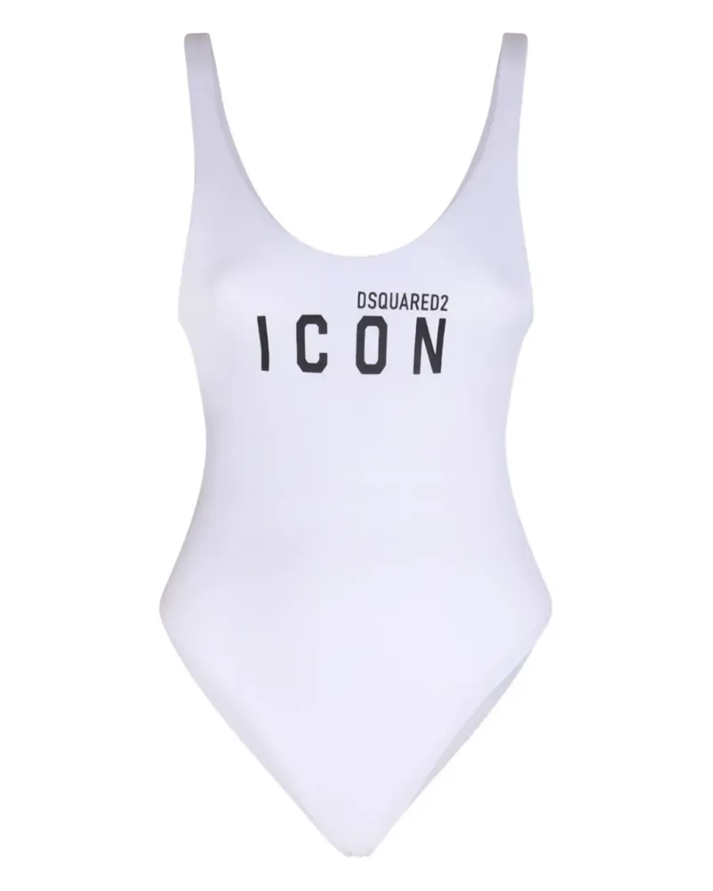 Dsquared2 logo-print swimsuit - Weiß Weiß