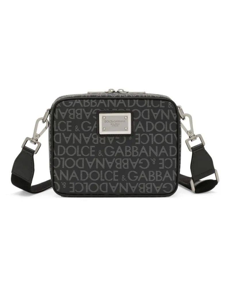 Dolce & Gabbana Schultertasche mit Monogrammmuster - Schwarz Schwarz