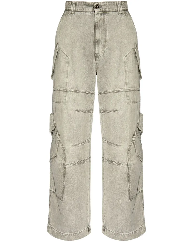 Versace Weite Jeans mit aufgesetzten Taschen - Grau Grau