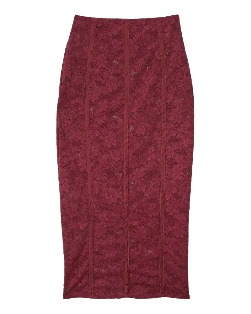 Fleur Du Mal Le Strech lace panelled skirt - Rot Rot