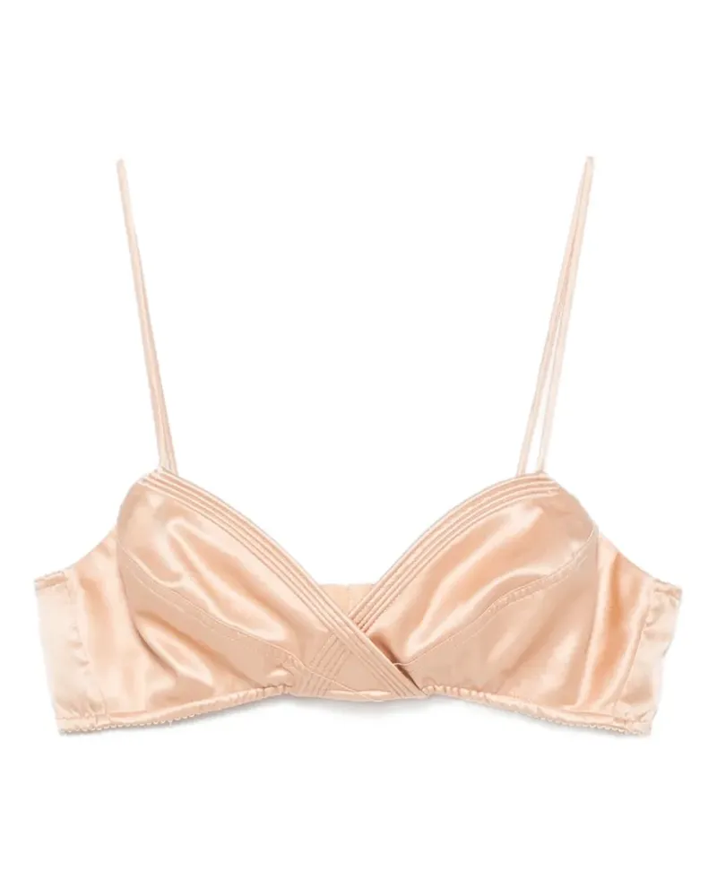 Ermanno Scervino Satintop mit überkreuzten Trägern - Nude Nude