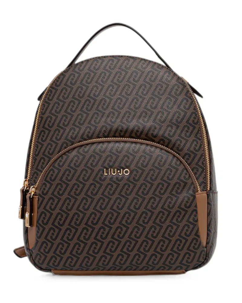 Liu Jo monogram-print backpack - Braun Braun