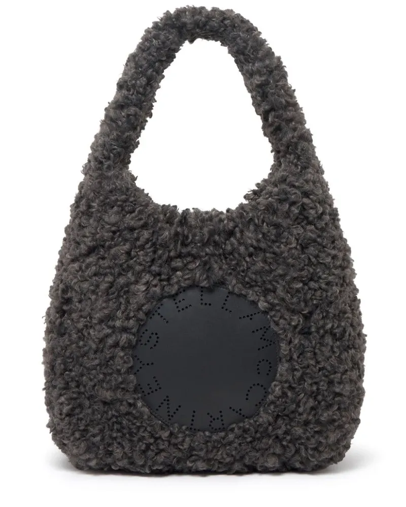 Stella McCartney Kleine Plush Teddy Tote Bag mit Logo Grau