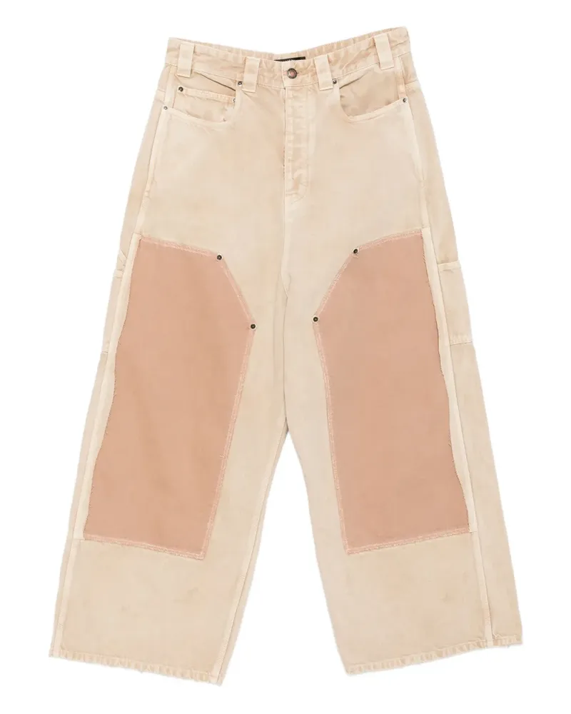 Balenciaga Ripped Off Hose mit Einsätzen - Nude Nude
