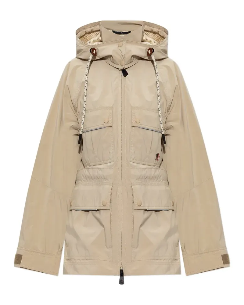 Moncler Lerozel hooded multi-pocket zip-up jacket - Nude Nude